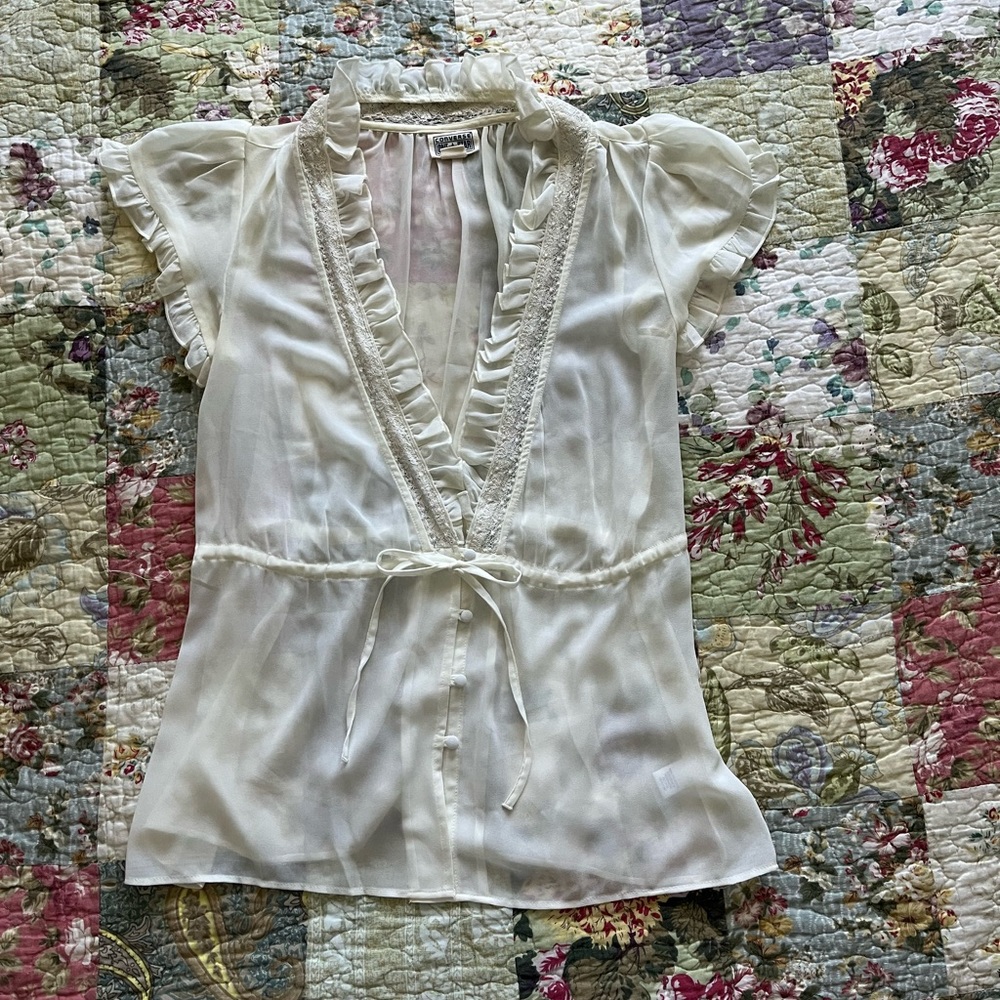 Converse One Star Beautiful off white Sheer Top